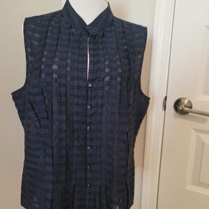 Jones New York Signature Navy Blue Blouse - XL